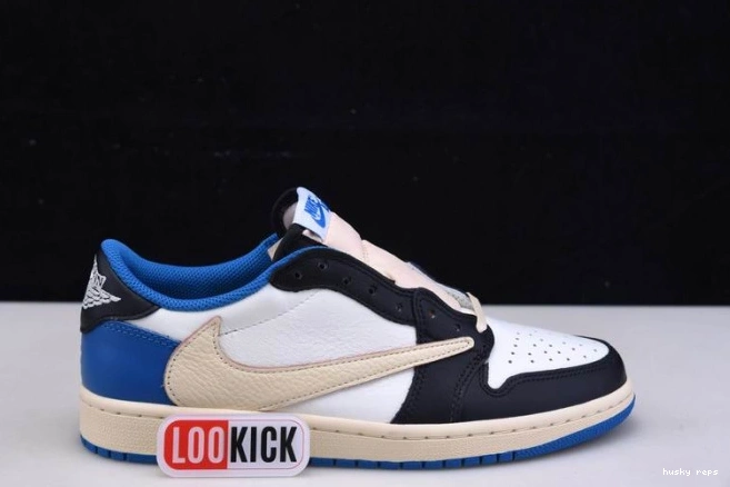 Cheap Husky Retro Jordan 1 Low Air Scott Fragment DM7866-140 x x Travis Design 0823